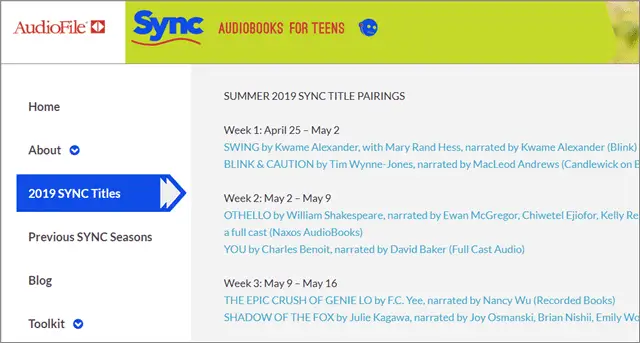 sync audiobooks for teens