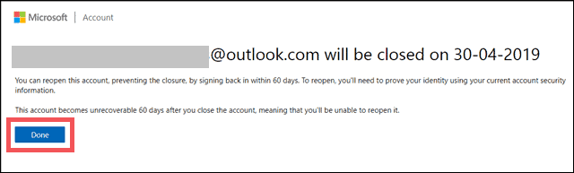 How to delete outlook account final step