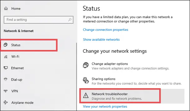 network troubleshooter Windows network diagnostics