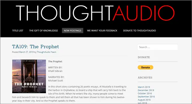 thought audio free kids books