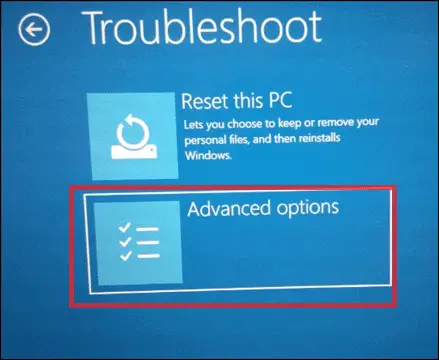 Select advanced option bsod critical process died