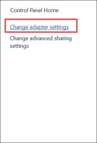 change adapter settings