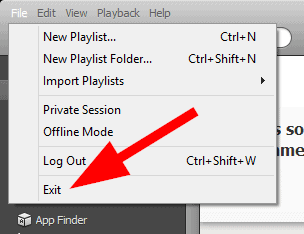 Manually exit Spotify from program manually-exit-spotify-from-program