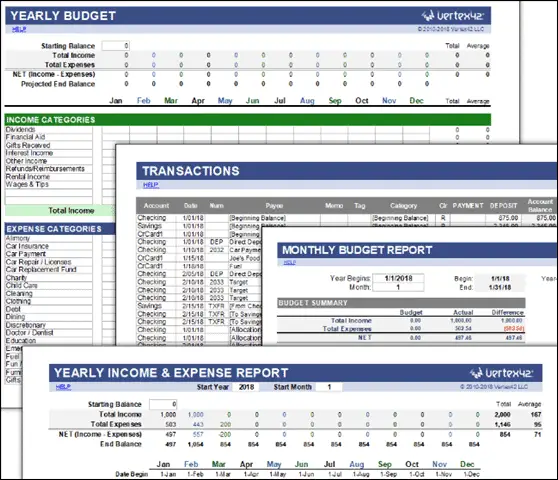 vertex42 money management budget spreadsheet excel template