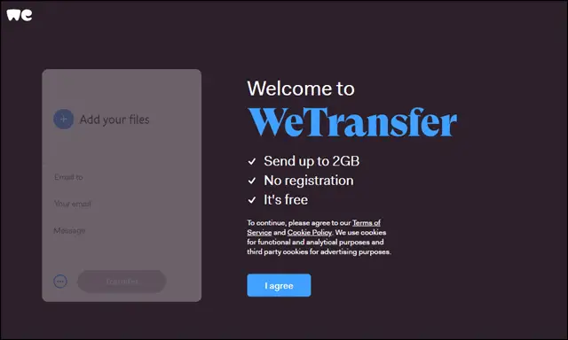 wetransfer free file sharing sites