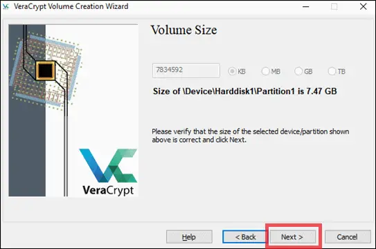 volume size check 