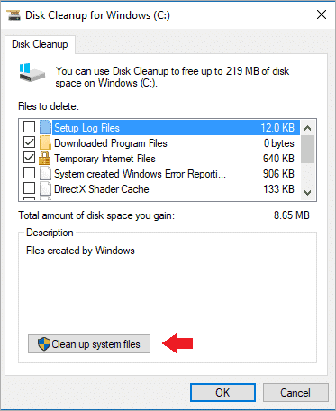cleanup disk