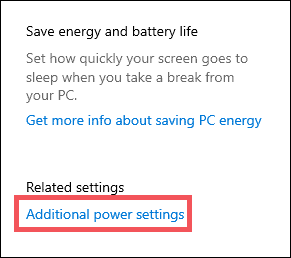 check additional power settings 