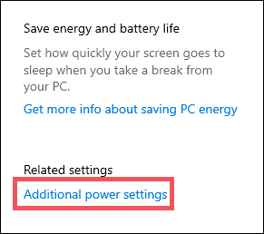 check additional power settings