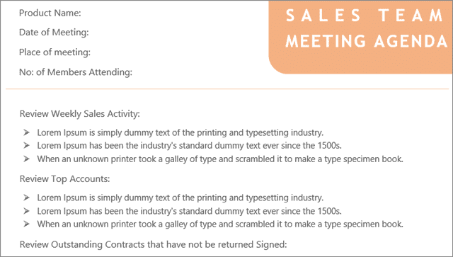 sales team meeting agenda