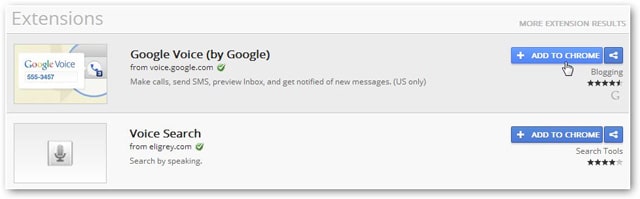 Google Voice in Chrome store google-voice-in-chrome-store