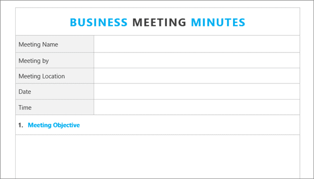  small business meeting minutes