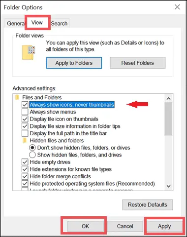 view folders windows explorer keeps crashing