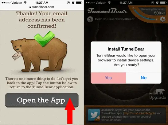 how to use tunnelbear on ipad and iphone
