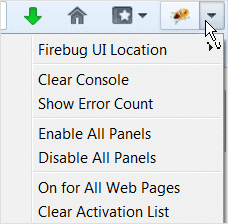 Firebug drop-down menu. firebug-drop-down-menu
