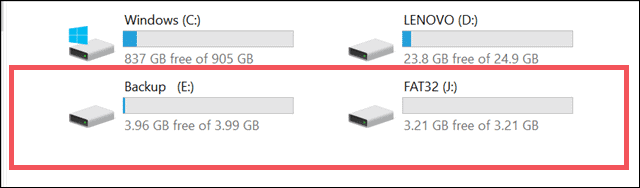 partition of usb drive windows 10