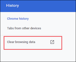 clear browsing history when google chrome not opening