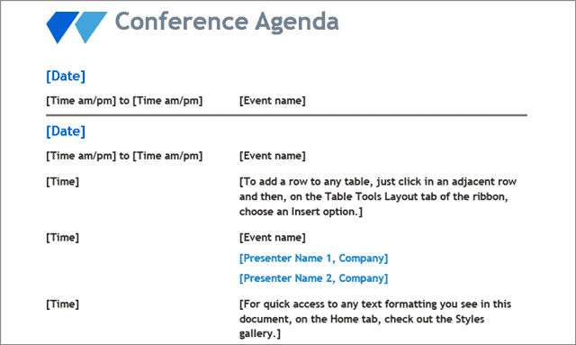 conference agenda 