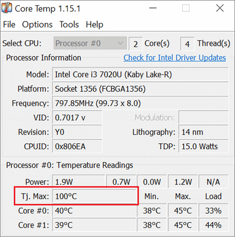 Check the cpu temperature windows 10