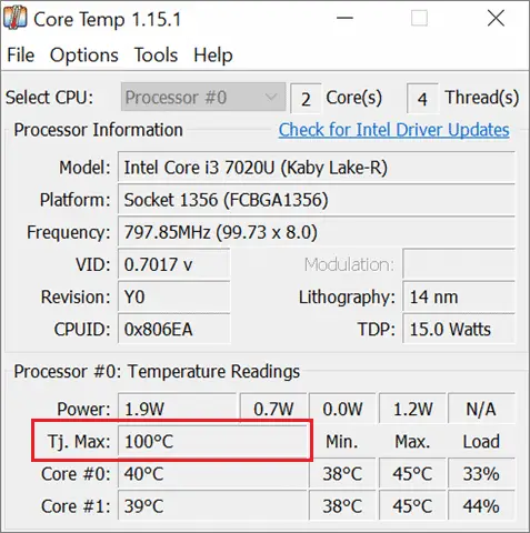 Check the cpu temperature windows 10