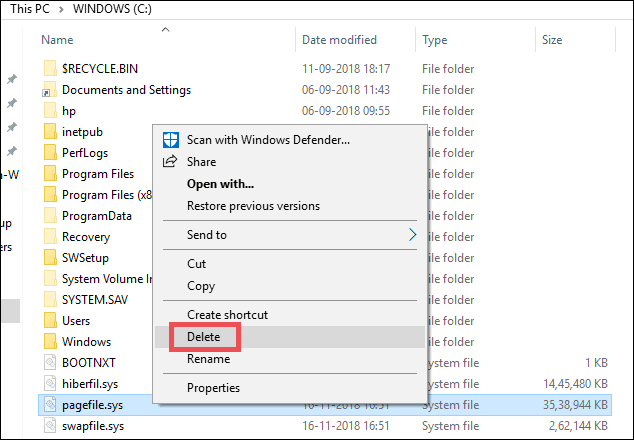 delete-pagefile-sys