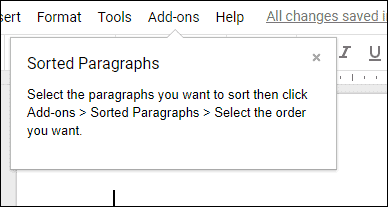 To install Sorted Paragraphs add-on