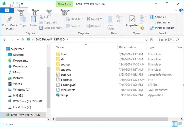 Mount image in Windows 10 natively