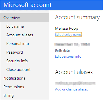 change name on microsoft account