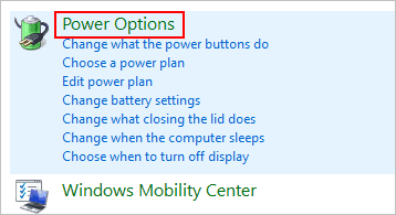 Search for Power Options in Control Panel Search for Power Options in Control Panel