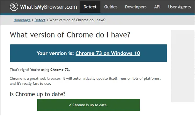 whatismybrowser what version of chrome do I have