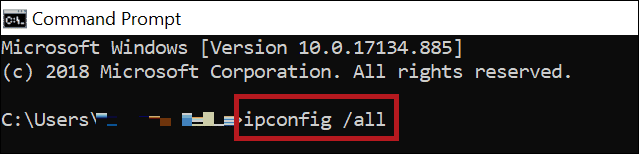execute ipconfig command