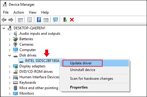 Update driver to fix blue screen of death