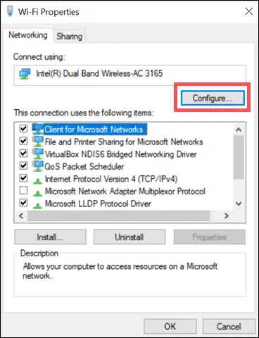 wifi properties 