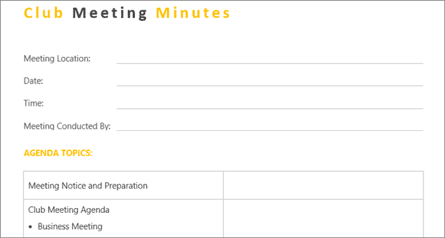 Social Club Meeting Minutes