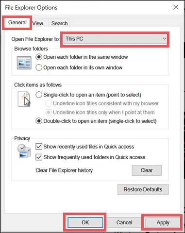 open file explorer to this pc windows explorer keeps crashing