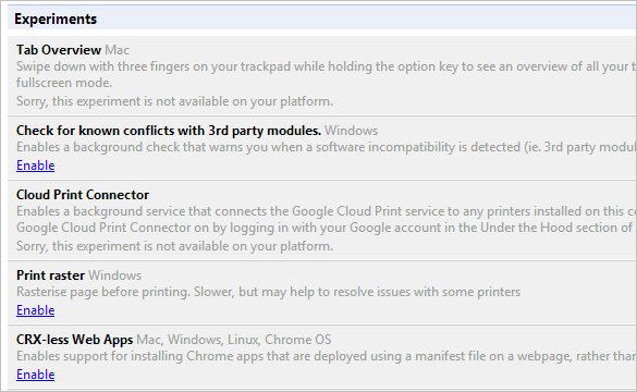 Viewing-Chrome-experimental-flags