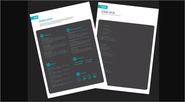 Free Black adobe indesign resume template