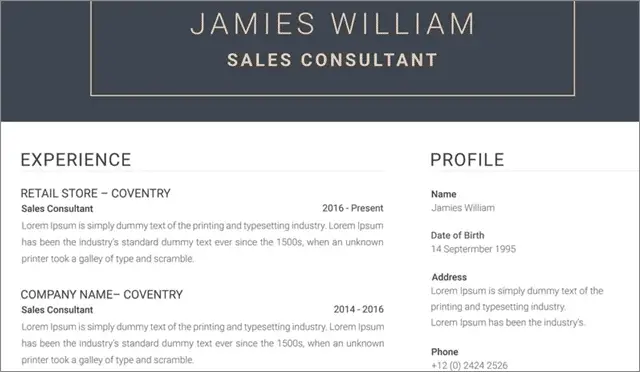 39 sales consultant resume