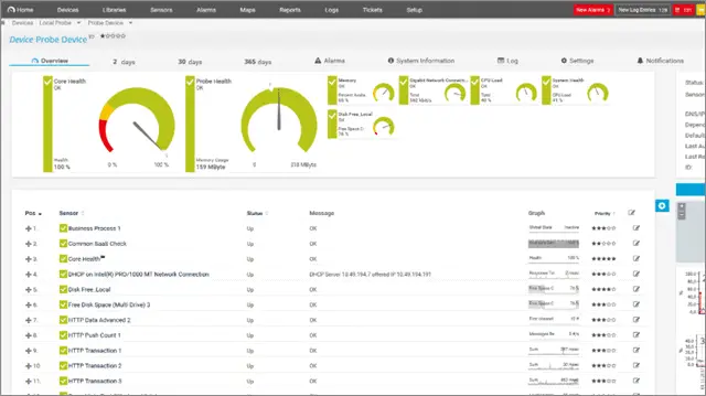 PRTG net speed monitor