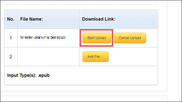 add multiple files and click start upload