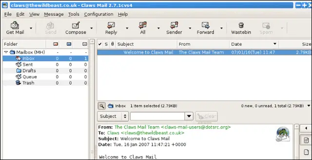 claws mail gmail app for Windows 10