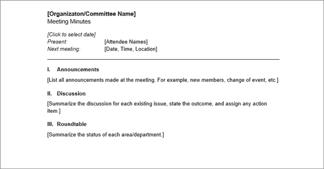 organization committee meeting