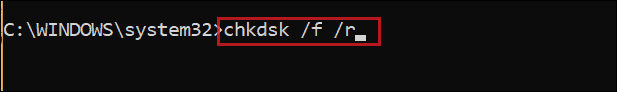 execute chkdsk when windows 10 file explorer not responding