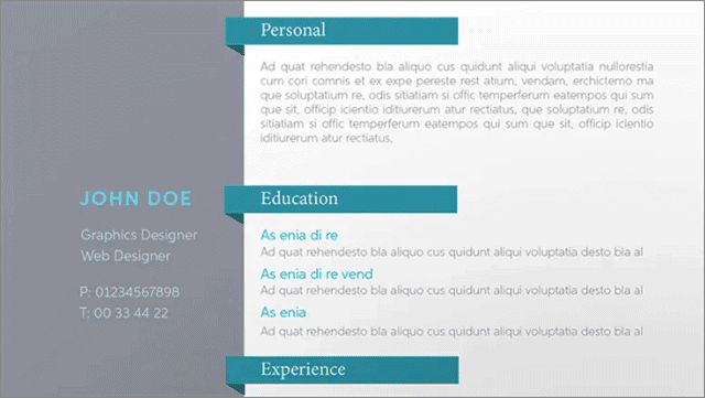 Personal InDesign Resume templates