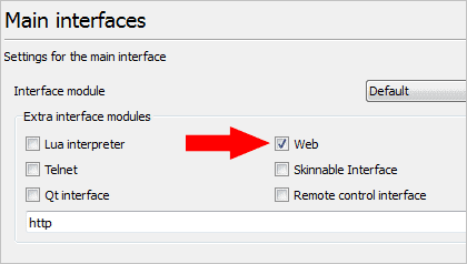Enable-the-web-interface-module-for-VLC-player