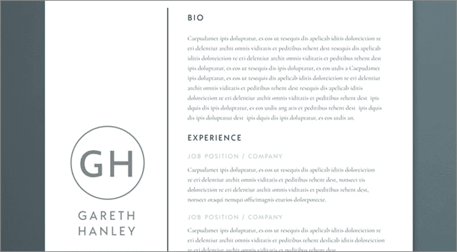 Basic Resume indesign templates