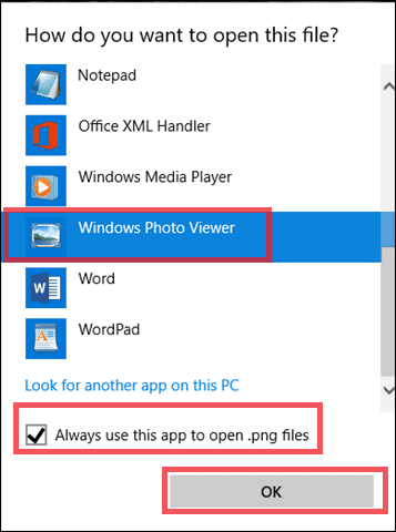 select windows photo viewer