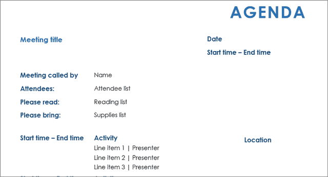 all day meeting agenda template