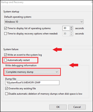 changes in memory dumb settings your pc ran into a problem and needs to restart were just collecting some error info windows 10