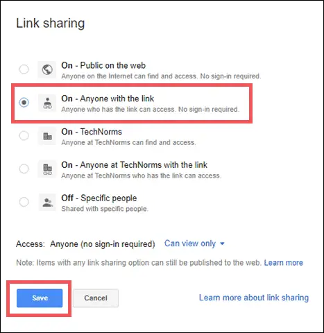 How to share gdrive